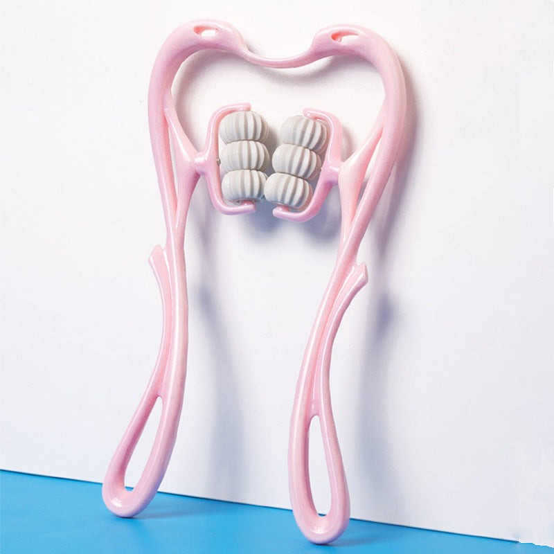 Multifunctional Manual Six-wheel Neck Massager.