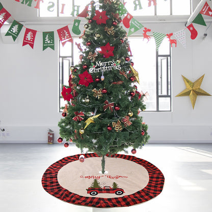 Linen Tree Skirt Car Christmas Tree 120CM Christmas