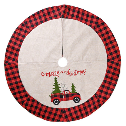 Linen Tree Skirt Car Christmas Tree 120CM Christmas